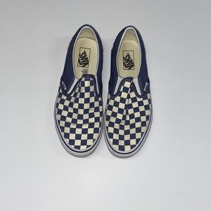 Blue/grey checkered Vans
